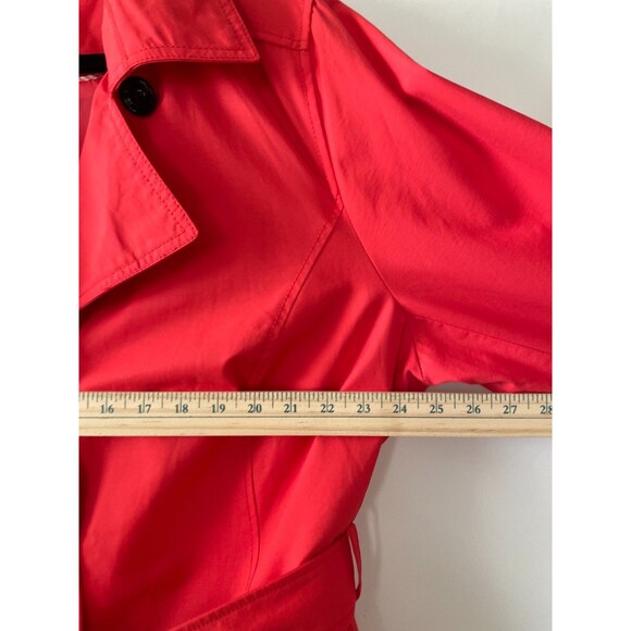 Lands' End women's coral red trench coat belted pockets size 1X 16w-18w - Picture 5 of 11